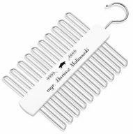 Wieszaki do szafy - Murrano Wieszak biały na krawaty z nadrukiem dla magistra nauczyciela WIESZAK-WH-008 - miniaturka - grafika 1