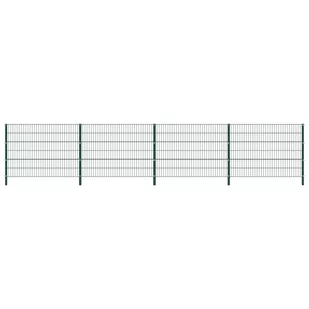 GSTORE Panel ogrodzeniowy ze słupkami żelazny 6,8 x 1,2 m zielony GS-278664 - Ogrodzenia - miniaturka - grafika 2