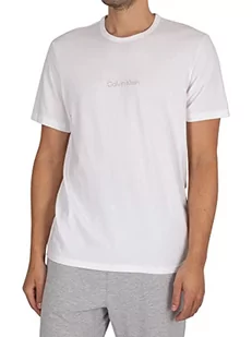 Calvin Klein Koszulka męska z krótkim rękawem okrągły dekolt, biały, L - Koszulki męskie - miniaturka - grafika 1