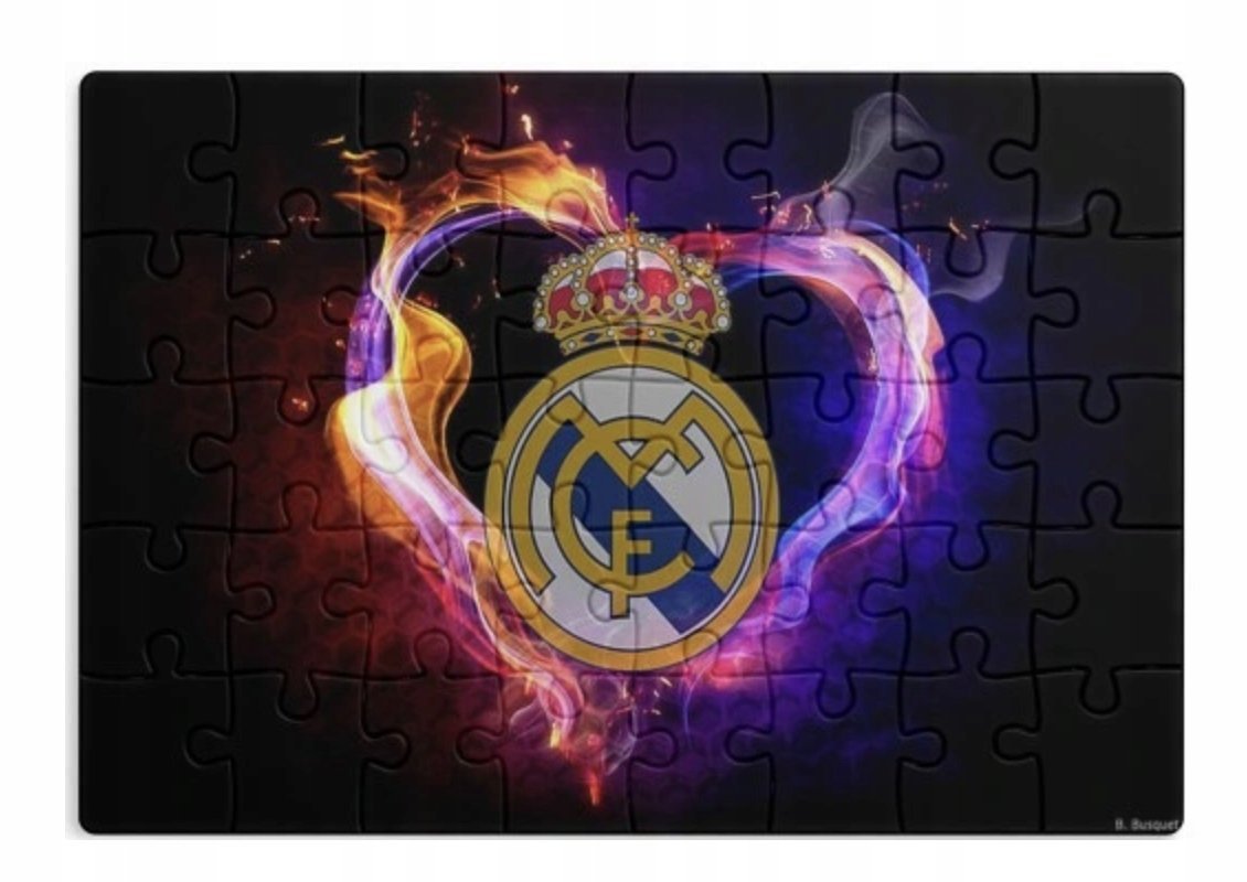 PUZZLE REAL MADRYT LOGO HERB A3 252 el z Nadrukiem + IMIĘ #110