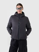 Kurtki damskie - 4F Kurtka puchowa dwustronna z wypełnieniem PrimaLoft damska - szara XS - miniaturka - grafika 1