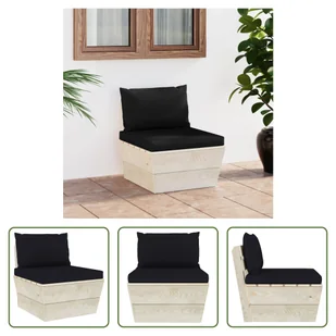 The Living Store Sofa ogrodowa z palet z poduszkami Impregnowane drewno świerkowe - Sofy ogrodowe - miniaturka - grafika 1