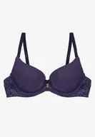 Biustonosze - Granatowy Biustonosz Push-Up z Gładkim Wykończeniem Sanelis - Renee - miniaturka - grafika 1