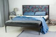 Łóżka - Łóżko metalowe tapicerowane "Berny" Pasley Alvaro - miniaturka - grafika 1