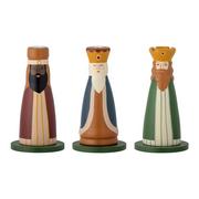 Świeczniki - Drewniane świeczniki ze świątecznym motywem zestaw 3 szt. Betiel – Bloomingville - miniaturka - grafika 1