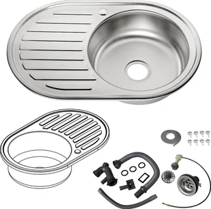 Zlewozmywak kuchenny Mucola Zlewozmywak ze stali nierdzewnej Wbudowany zlewozmywak ze stali nierdzewnej z półką - wbudowany zlewozmywak 77CM okrągły Wyrównanie w prawo - Zlewozmywaki Zlewozmywak kuchenny Mucola Zlewozmywak ze stali nierdzewnej Wbudowany zlewozmywak ze stali nierdzewnej z półką - wbudowany zlewozmywak 77CM okrągły Wyrównanie w prawo - Zlewozmywaki - miniaturka - grafika 1