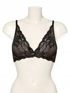 Biustonosze - CALVIN KLEIN BIUSTONOSZ DAMSKI CZARNY KORONKOWY ZAPIĘCIE Z TYŁU 75A 2A5 - miniaturka - grafika 1