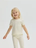 Bluzki dla niemowląt - Reserved - Prążkowany t-shirt - beżowy - miniaturka - grafika 1