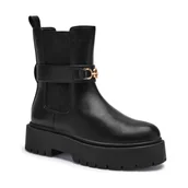 Botki damskie - TWINSET Botki CHELSEA | z dodatkiem skóry - miniaturka - grafika 1