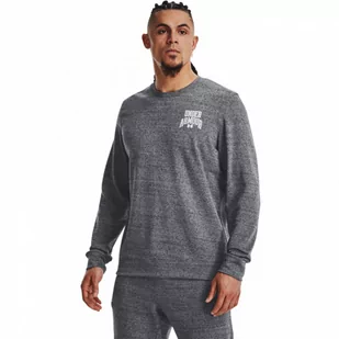 Męska bluza dresowa nierozpinana bez kaptura Under Armour UA Rival Terry Graphic Crew - szara - UNDER ARMOUR - Bluzy sportowe męskie - miniaturka - grafika 1