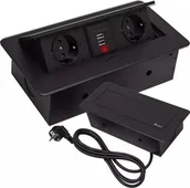 Gniazdka elektryczne - Izoxis Gniazdo chowane w blat- podwójne 21446 - miniaturka - grafika 1