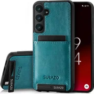 Etui i futerały do telefonów - SURAZO Premium skórzane etui na Samsung Galaxy S24 Plus - odporne na wstrząsy skórzane etui na telefon komórkowy z funkcją podstawki Zderzak ochronny Turkusowy - miniaturka - grafika 1
