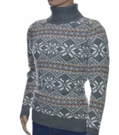 Swetry męskie - Wełniany sweter męski z golfem ciepły golf z wełny ze wzorem norweskim L - miniaturka - grafika 1