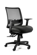 Fotele i krzesła biurowe - Fotel ergonomiczny, do biura, mikrosiatka, Saga Plus M, czarny - miniaturka - grafika 1