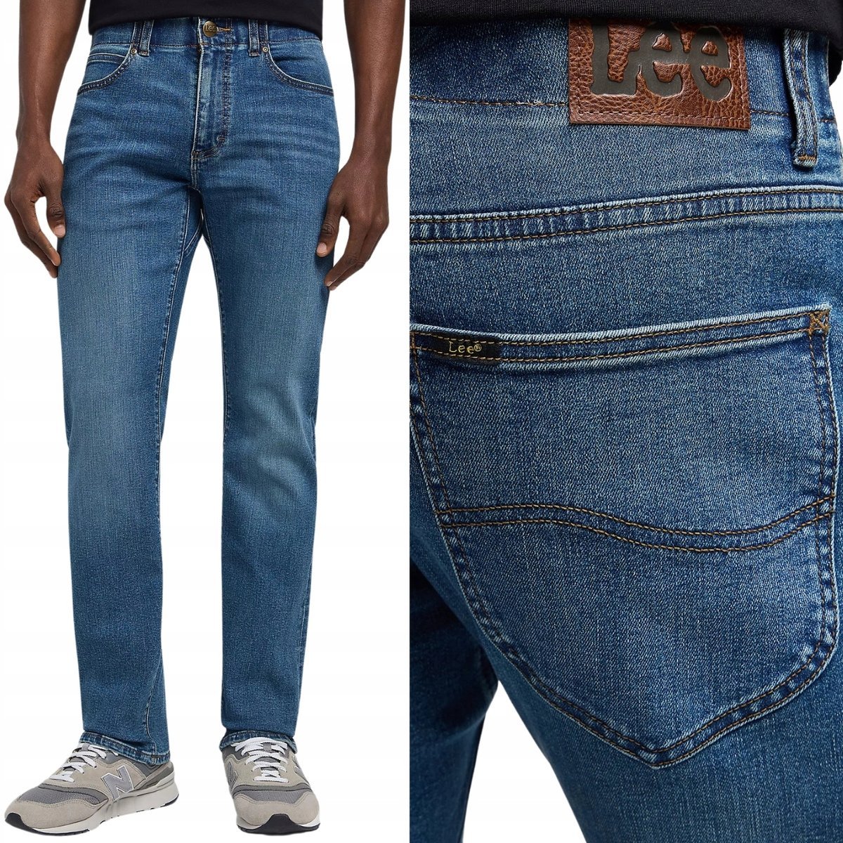 Lee SLIM FIT Extreme Motion wygodne dopasowane spodnie jeansowe W38 L32