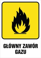 Akcesoria BHP - Tabliczka: Główny zawór gazu 30x42cm PCV 3mm - miniaturka - grafika 1