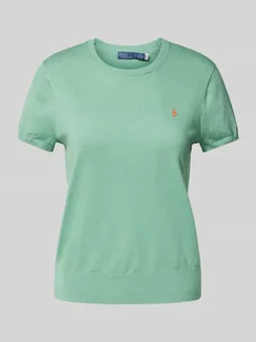 T-shirt z wyhaftowanym logo - Koszulki i topy damskie - miniaturka - grafika 1