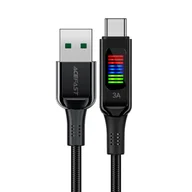 Kable USB - Kabel przewód USB-A - USB-C 60W z wyświetlaczem 1.2m czarny - miniaturka - grafika 1