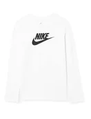 Bluzy dla chłopców - Nike Bluza chłopięca G NSW Ls Tee Basic Futura, biały/czarny, 7 Lata CZ1260 - miniaturka - grafika 1