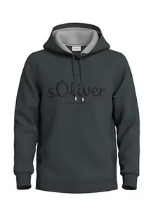 s.Oliver Sales GmbH & Co. KG/s.Oliver Męska bluza z logo z kapturem, szary, XL - Bluzy męskie - miniaturka - grafika 1