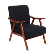 Fotele - Fotel TERRA welurowy czarny  70x75x87 cm RETRO - miniaturka - grafika 1