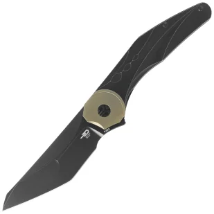 Nóż składany Bestech Excentric Black Titanium, Black Stonewashed M390 by Kombou and TNT Knives (BT2412B) - Noże - miniaturka - grafika 1