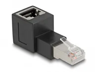 Pozostałe akcesoria sieciowe - DeLOCK Adapter, złącza RJ45 męskie na RJ45 żeńskie, Cat.6A, zagięty w górę 90° - miniaturka - grafika 1