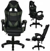 Fotele gamingowe - Fotel Gamingowy Obrotowy Czarny Daming Podnóżek - miniaturka - grafika 1