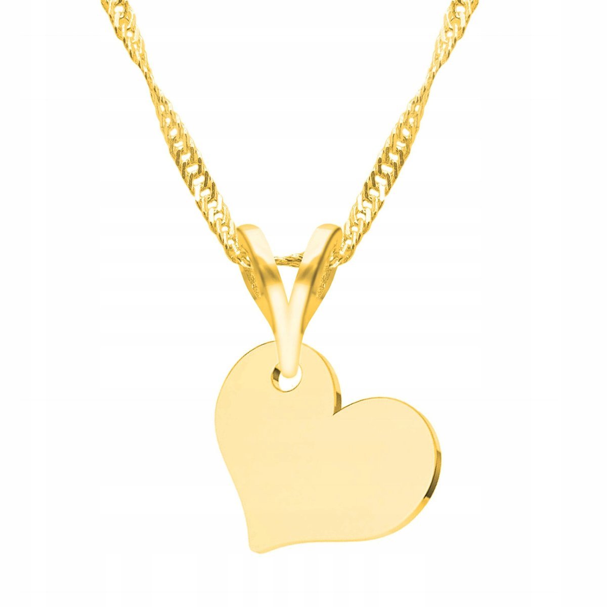 Złoty Naszyjnik Miłość Heart Love Serce Serduszko Miłość SREBRO 925
