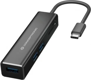 CONCEPTRONIC 3-portowe gniazdo kart USB-C->USB-A 3.0/SD/microSD/TF - Huby USB - miniaturka - grafika 1