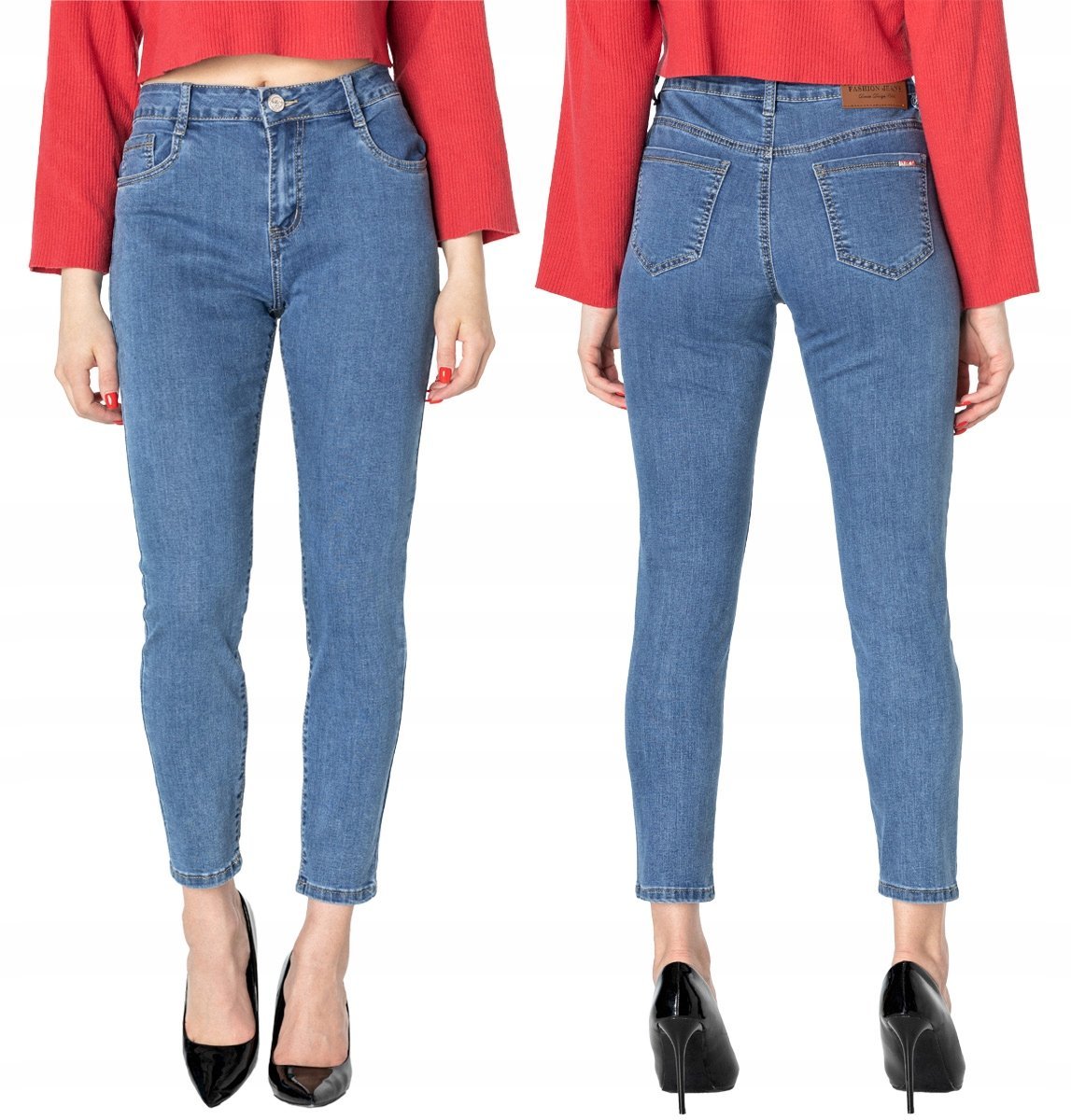 Jasne Jeansy Rurki Skinny Spodnie Damskie LQ005 38