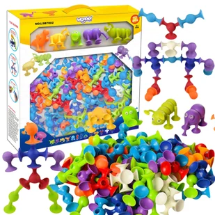 WOOPIE Klocki Konstrukcyjne z Przyssawkami - Zwariowane Zwierzaki - Klocki - miniaturka - grafika 1