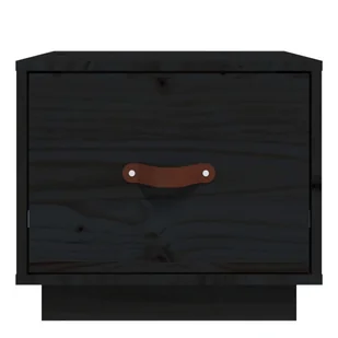 Lumarko Szafki nocne, 2 szt., czarne, 40x34x35 cm, lite drewno sosnowe - Szafki nocne - miniaturka - grafika 6