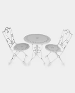 Meble ogrodowe - Komplet Mebli Ogrodowych Stolik I Krzesła Białe - miniaturka - grafika 1