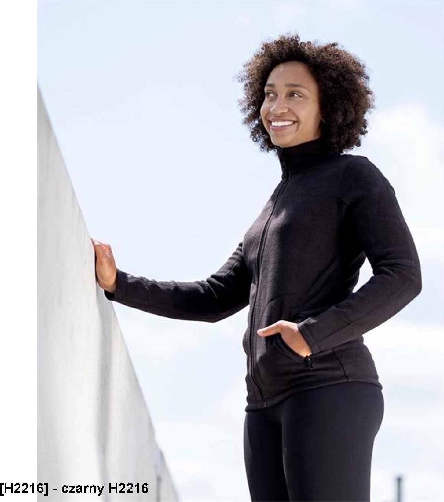 Ardon JOFLEX - Damska bluza polarowa stójka 2 kieszenie ozdobne płaskie ozdobne 100% poliester fleece, 280 g/m2 - czarny H2216 M