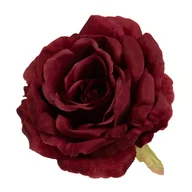 Sztuczne kwiaty - Róża wyrobowa premium 13cm O259-018 RD12 sztuczna główka róży czerwień - miniaturka - grafika 1