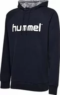 Bluzy męskie - Hummel męska bluza z kapturem Hmlgo Cotton Logo Hoodie niebieski morski XX-L 203511-7026 - miniaturka - grafika 1