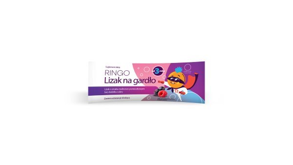 Ringo Lizak na gardło o smaku malinowo-porzeczkowym (bez cukru) 1 sztuka