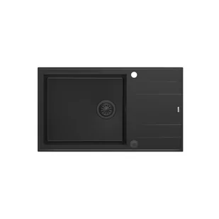 QUADRON Zlewozmywak EVAN 136 XL czarny, elementy czarne, k.pneum. HCQE58650U7_BLM_P2O0 - Zlewozmywaki - miniaturka - grafika 1
