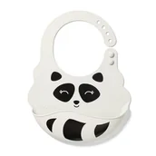 Śliniaki i fartuszki - Babyono Silikonowy Śliniak Z Regulowanym Zapięciem Szary - miniaturka - grafika 1