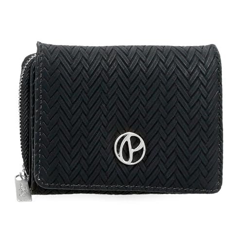 Pepe Jeans Sprig Portfel z portmonetką Czarny 10x8x3 cm Sztuczna skóra by Joumma Bags, Czarny (Black), Talla única, Portfel z portfelem