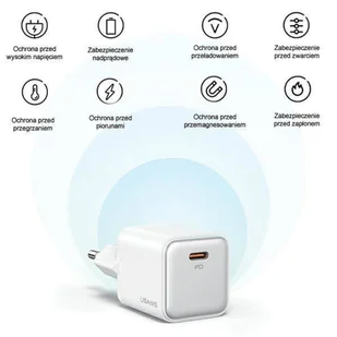 USAMS Ład. siec. 1xUSB-C PD30W 3A (only head) PD3.0 Fast Charging biały/white X-ron Series CC186TC02 (US-CC186) - Ładowarki do telefonów - miniaturka - grafika 16
