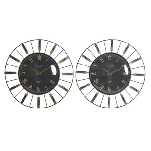 Emaga Zegar Ścienny DKD Home Decor Szkło Srebrzysty Złoty Żelazo (2 pcs) (70 x 7 x 70 cm) - Zegary - miniaturka - grafika 1