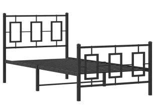 Czarne metalowe łóżko industrialne 100x200cm - Lenra - Łóżka - miniaturka - grafika 1