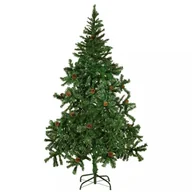 Choinki - vidaXL Choinka 180cm z szyszkami i biaymi kocwkami - miniaturka - grafika 1