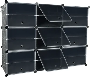 LZQ Szafka na buty Plastikowy stojak na buty Półka wtykowa DIY z 9 przegrodami i 2 rzędami, wieszak na buty, 122 * 32 * 93 cm - Szafki na buty - miniaturka - grafika 1