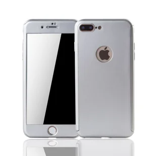 Etui na telefon komórkowy Apple iPhone 7 Plus Full Case Cover Screen Protector 360 Silver - Etui i futerały do telefonów - miniaturka - grafika 1