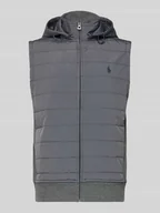 Kamizelki męskie - Kamizelka pikowana z kapturem i wyhaftowanym logo - miniaturka - grafika 1