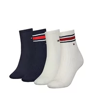 Skarpetki damskie - Tommy Hilfiger Damskie krótkie skarpety (4 sztuki), Off White/Navy, 39-42 EU - miniaturka - grafika 1