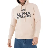 Bluzy sportowe męskie - Bluza Alpha Industries Foam Print Hoodie 143302578 - beżowa - miniaturka - grafika 1